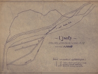 Mapa katastralna z 1874 roku przedstawiająca teren hutniczych kanałów spławnych.