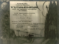 Dyplom nadania złotego medalu Górniczo-Hutniczej Sp. Akc. "Węgierska Górka" na IX Targach Wschodnich we Lwowie w 1926 r.