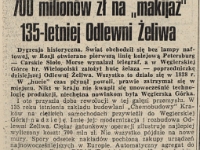Artykuł z okazji 135-lecia 'Węgierskiej Górki" na temat modernizacji zakładu. Rok 1973.