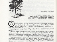 Zdzisław Drobisz - KOPALNICTWO RUD ŻELAZA DLA HUTY WĘGIERSKA GÓRKA I. Artykuł zamieszczony w numerze XII/1985.