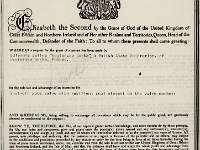 Patent racjonalizatorski wydany przez królową Wielkiej Brytanii, Elżbietę II, dla Odlewni Żeliwa w 1969 roku.