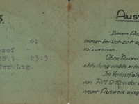 Przepustka z 1945 r., upoważniająca pracowników "Węgierskiej Górki" do przebywania na terenie zakładu po godzinie 22, wystawiona na nazwisko Józef Golec.