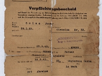 Zaświadczenie o zatrudnieniu w "Węgierskiej Górce", wystawione przez okupanta 20 marca 1945 roku. Kilkanaście dni później wojska niemieckie ewakuowały się z Węgierskiej Górki.