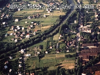 Rok 1988. Panorama Węgierskiej Górki wraz z Odlewnią Żeliwa z lotu ptaka.