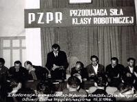 Rok 1966. Obrady II Konferencji Sprawozdawczo-Wyborczej Komitetu Zakładowego Polskiej Zjednoczonej Partii Robotniczej przy Odlewni Żeliwa.