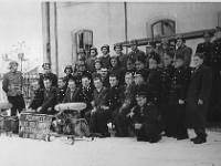 Pożarniczy kurs podstawowy na terenie Odlewni. Rok 1949.