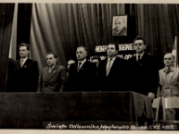 Rok 1959. Święto Odlewnika w Węgierskiej Górce. Na zdjęciu zarząd odlewni z dyrektorem Władysławem Adamcem (pierwszy od lewej).