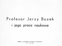 Wykaz prac prof. Jerzego Buzka
