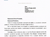 List Gratulacyjny od Posłanki do Parlamentu Europejskiego Małgorzaty Handzlik.