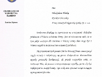 List Gratulacyjny od Zarządu Województwa Śląskiego.