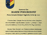 Życzenia od Starosty Żywieckiego, Pana Andzeja Kalata oraz Wicestarosty, Pana Stanisława Kucharczyk.